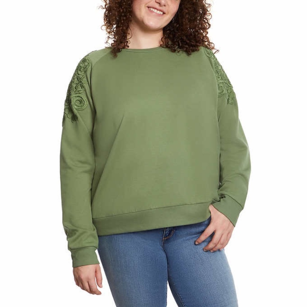 Gloria Vanderbilt Fall Winter Green Pullover Sweater Sz L